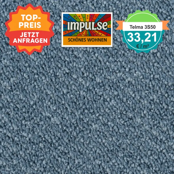 Quadratisches Bild vom Vorwerk Telma Teppichboden in blau